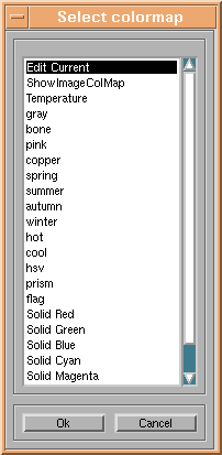 Colormap menu
